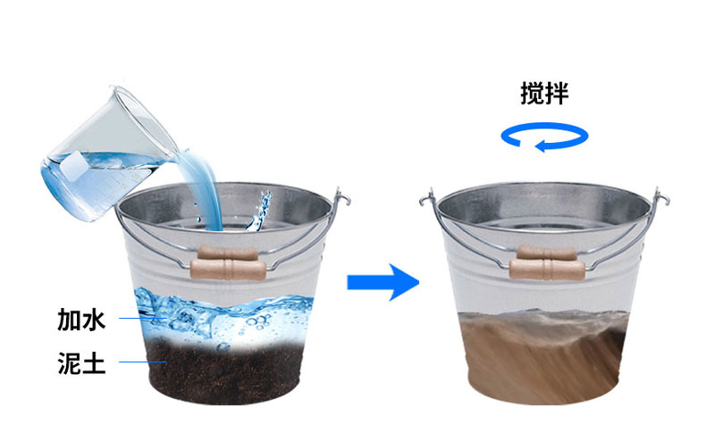 土壤温湿度检测系统安装之搅拌泥土